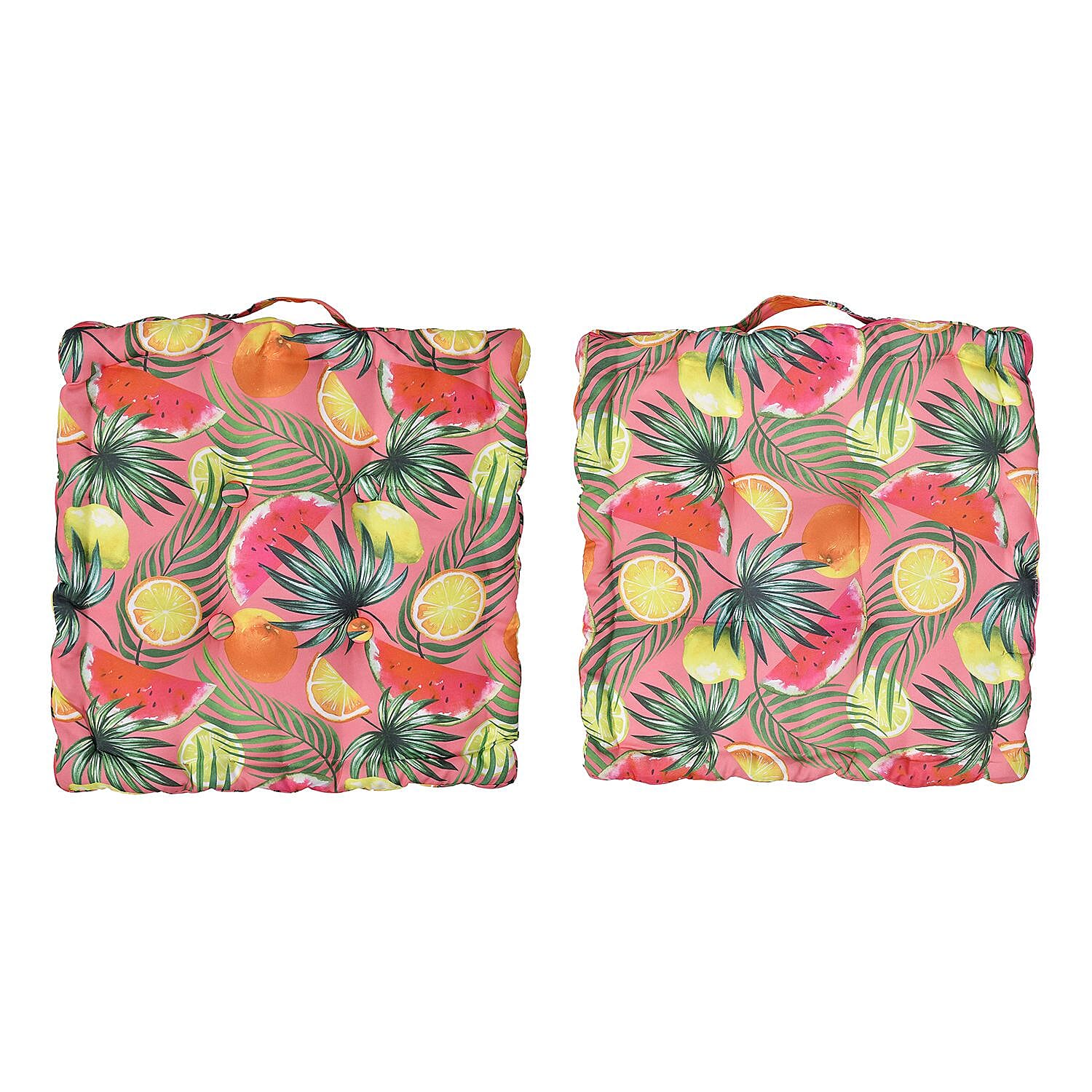 Set of 2 - Portable Outdoor Booster Cushion with Handle- Pink and Multi