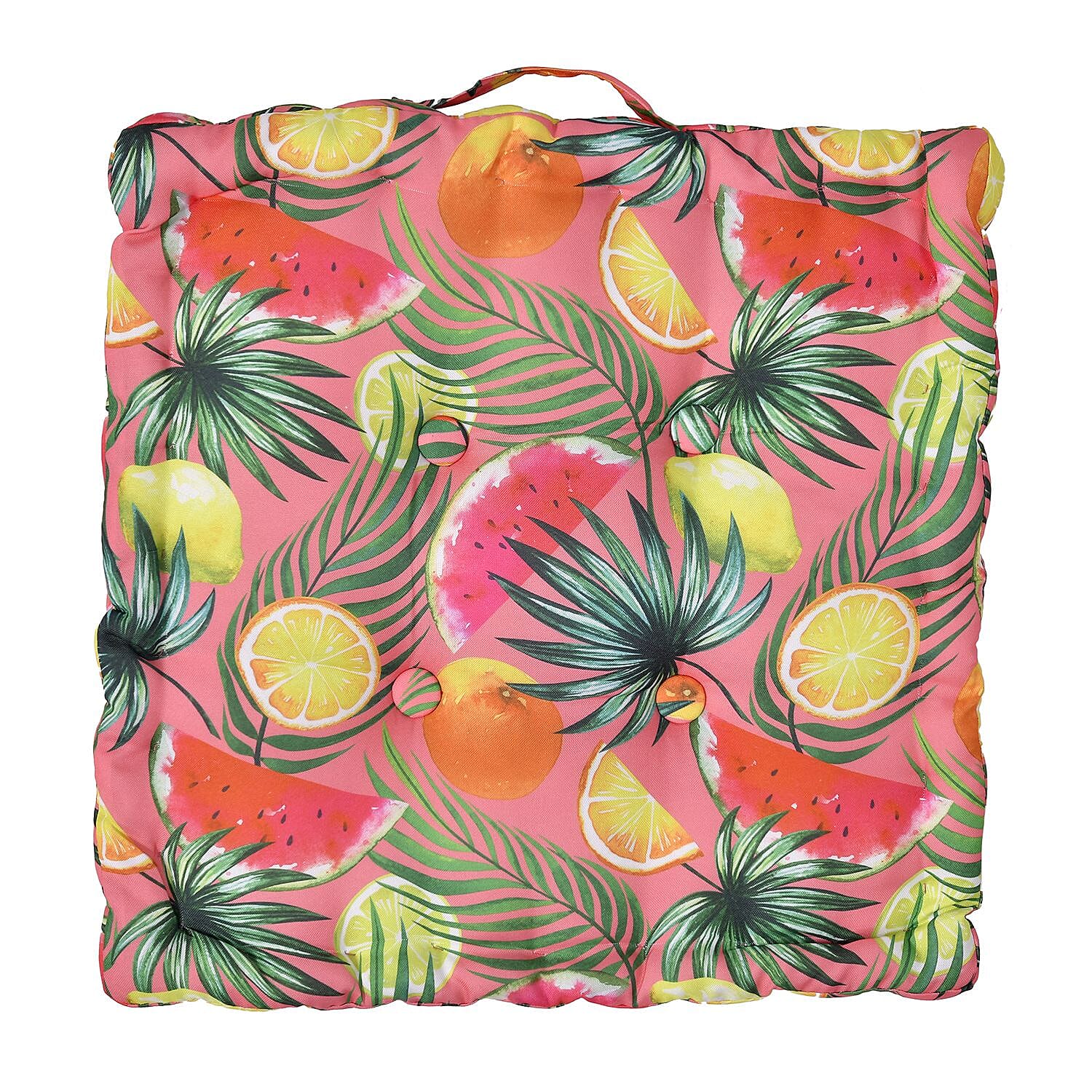 Set of 2 - Portable Outdoor Booster Cushion with Handle- Pink and Multi