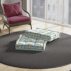 Set of 2 - Homesmart Water-proof Rain Forest Tropical Jungle Pattern Floor Cushion with Handle (Size 40x40x7 cm) - Green