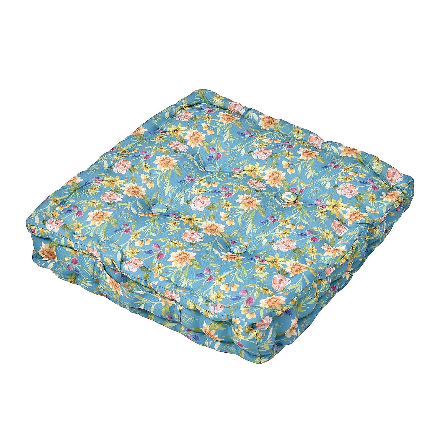 Set of 2 - Portable Outdoor Booster Cushion with Handle- Green and Multi