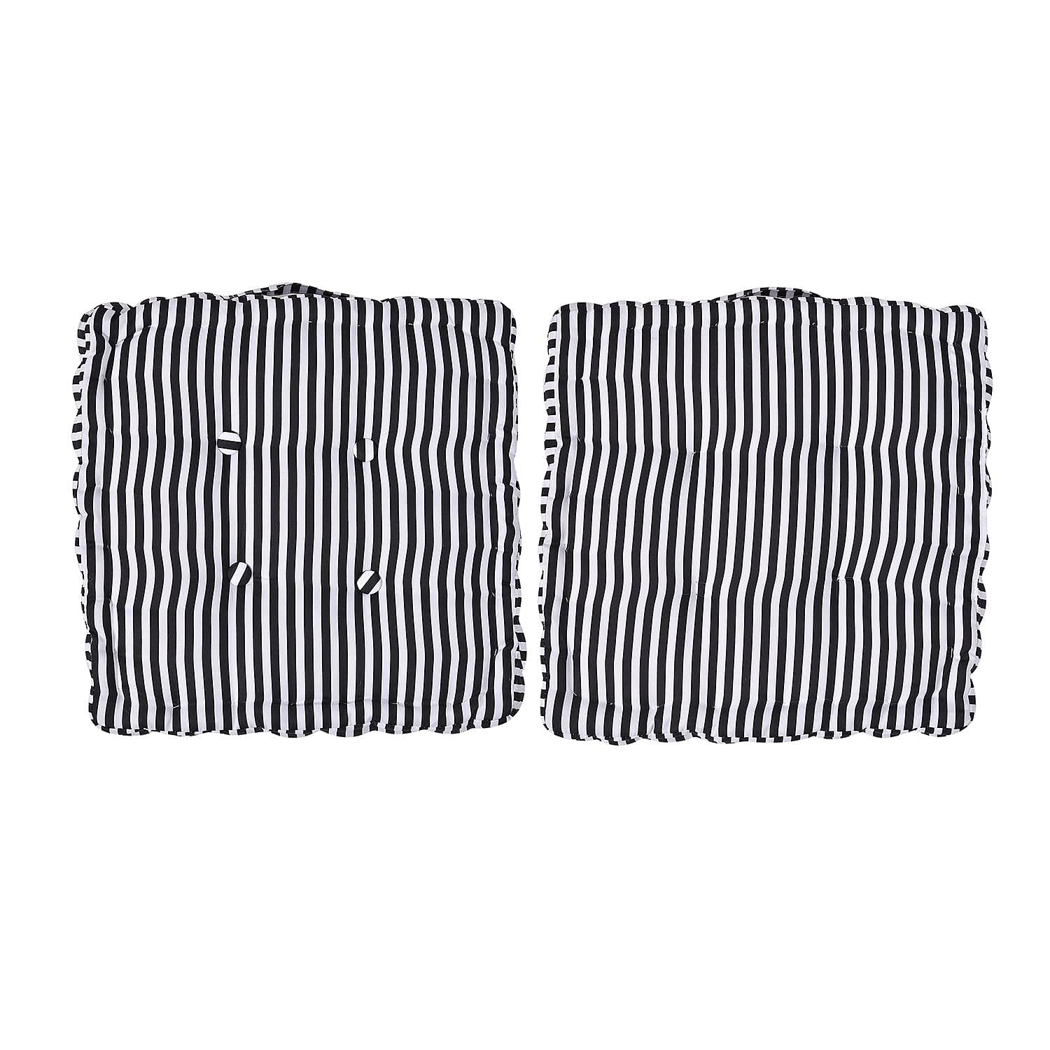 Set of 2 - Portable Outdoor Booster Cushion with Handle- Black and White