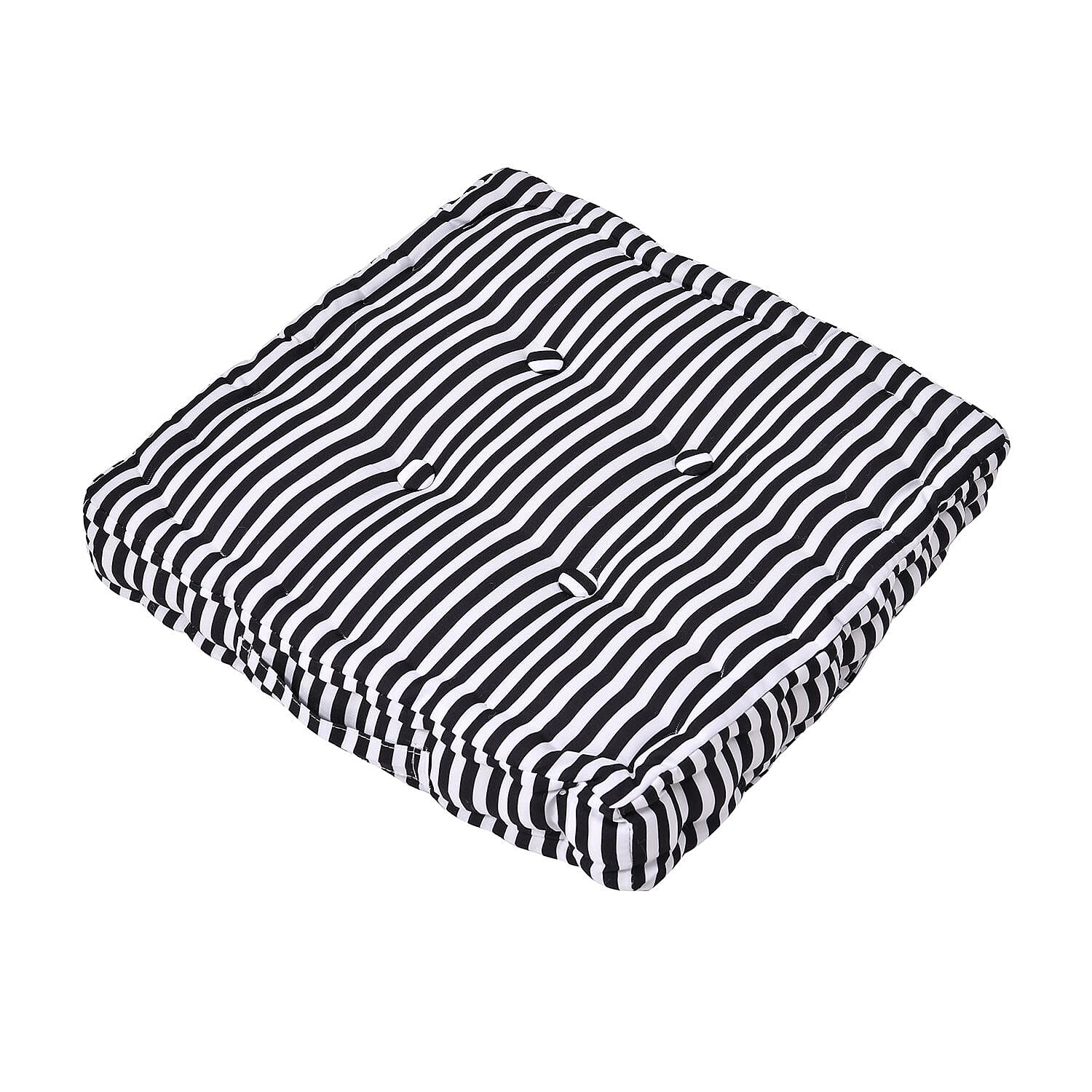 Set of 2 - Portable Outdoor Booster Cushion with Handle- Black and White