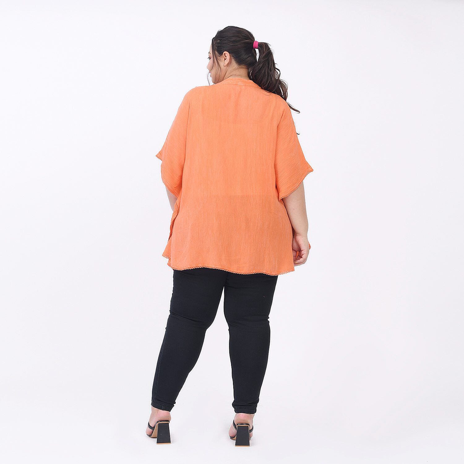 Tamsy 100% Viscose Top (One Size 8-18) - Orange