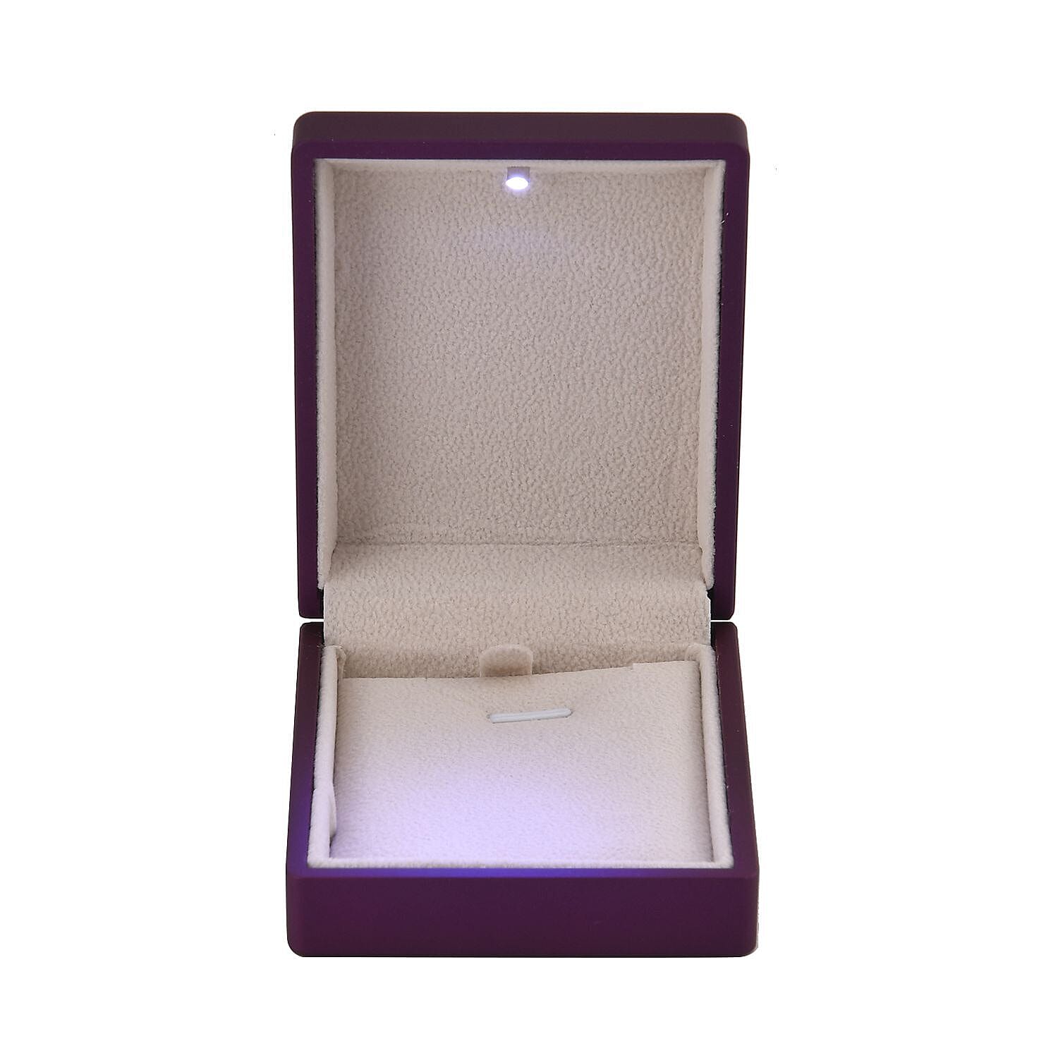 LED Light Illuminated Necklace and Pendant Gift Box with Velvet Interior Lining (Size 9X7X3 cm) - Purple