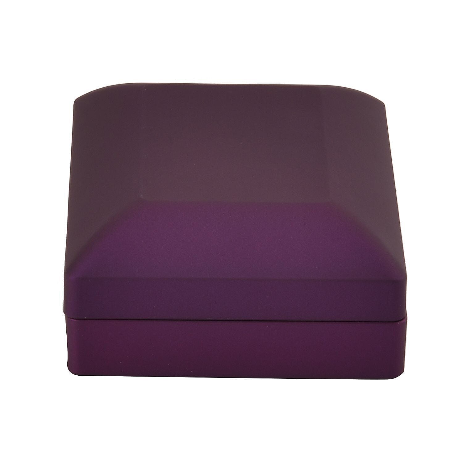 LED Light Illuminated Necklace and Pendant Gift Box with Velvet Interior Lining (Size 9X7X3 cm) - Purple