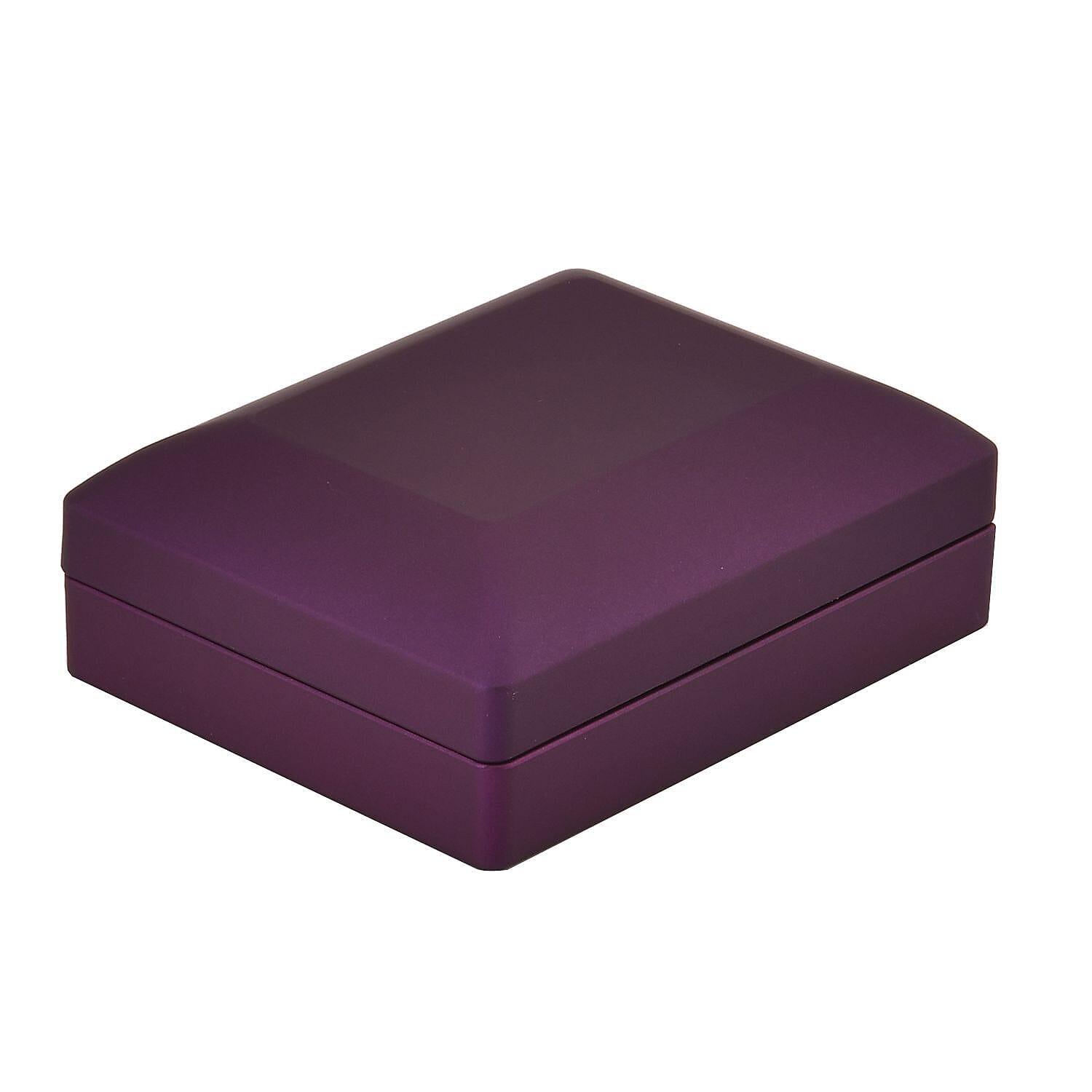 LED Light Illuminated Necklace and Pendant Gift Box with Velvet Interior Lining (Size 9X7X3 cm) - Purple