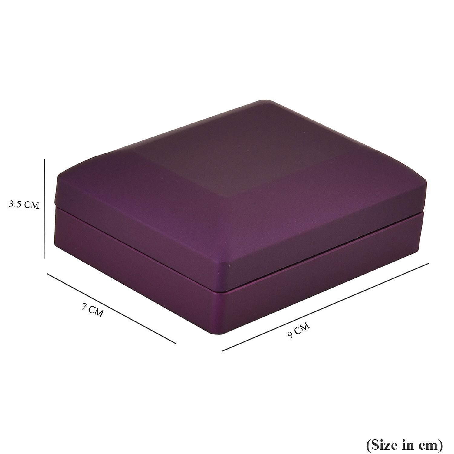 LED Light Illuminated Necklace and Pendant Gift Box with Velvet Interior Lining (Size 9X7X3 cm) - Purple