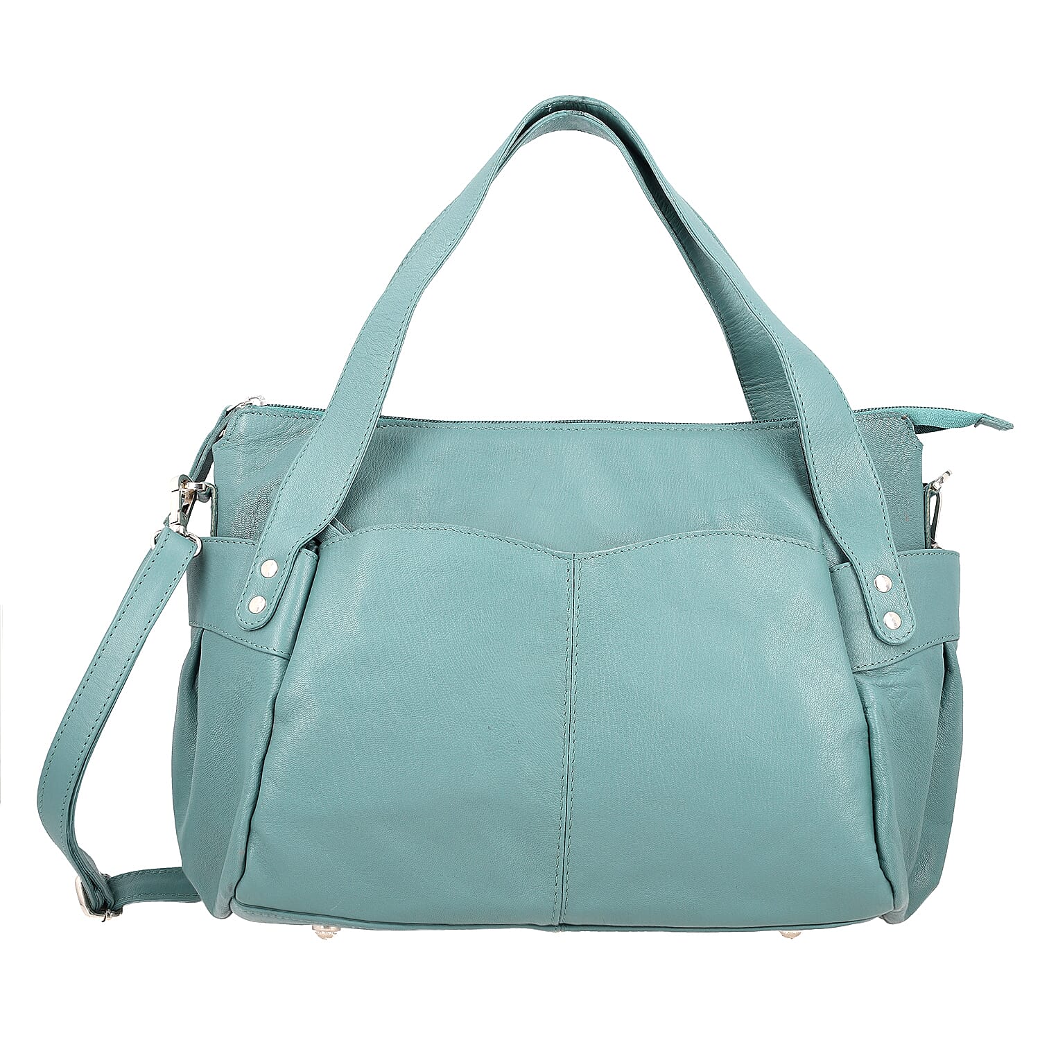 100% Genuine Leather RFID Bailey Bag - Teal