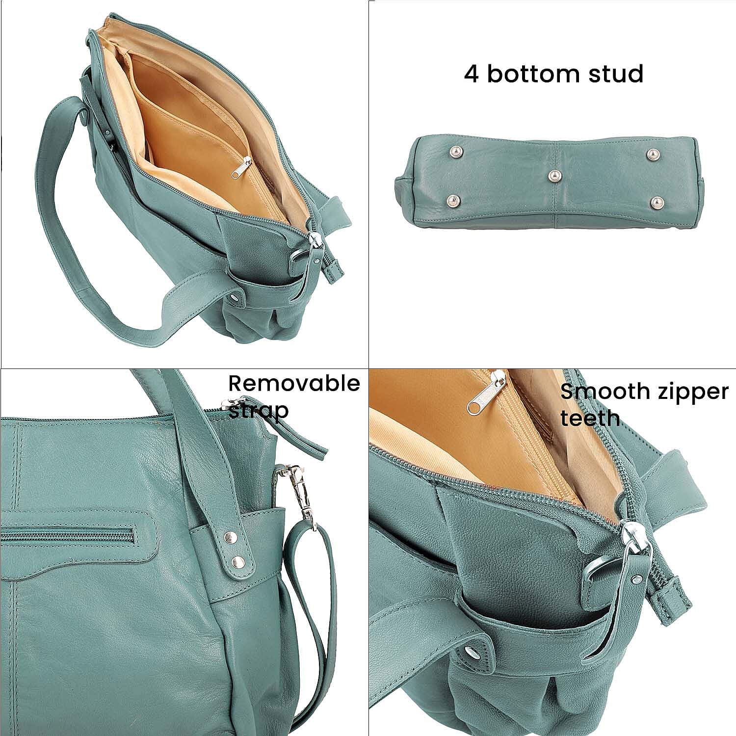 100% Genuine Leather RFID Bailey Bag - Teal