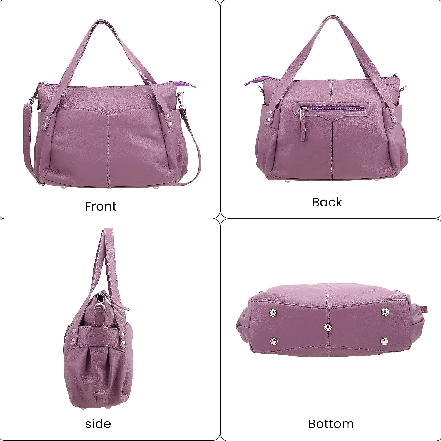 100% Genuine Leather RFID Protected Bailey Bag - Purple