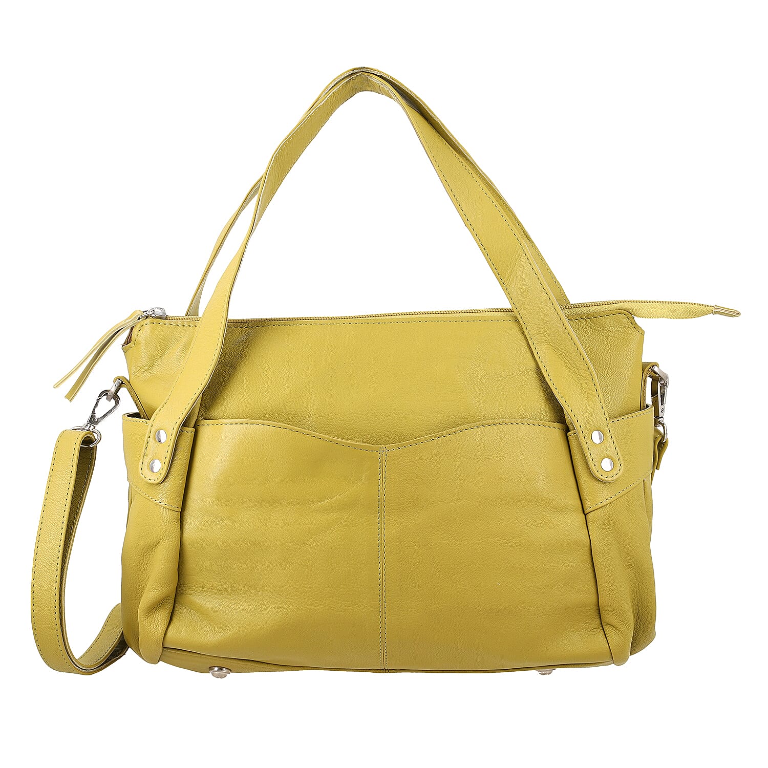 100% Genuine Leather RFID Protected Bailey Bag - Mustard