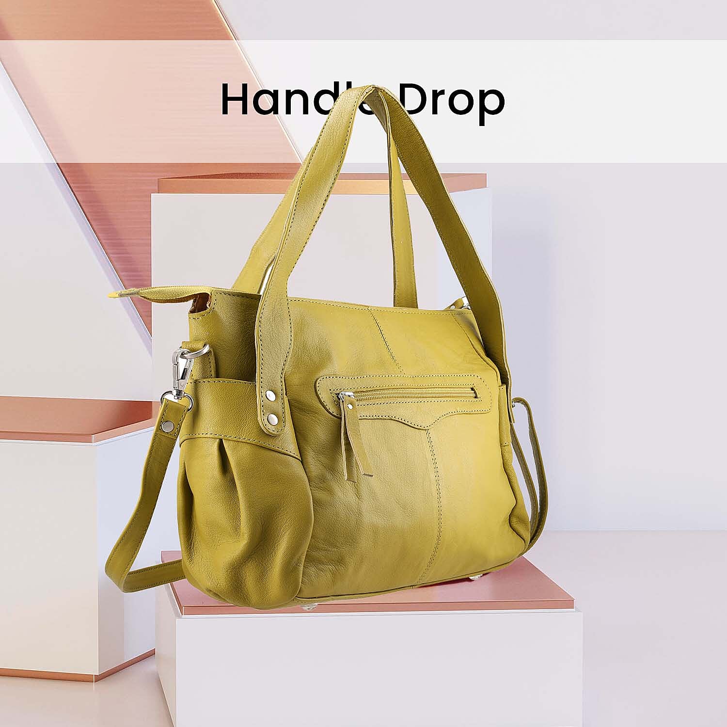 100% Genuine Leather RFID Protected Bailey Bag - Mustard