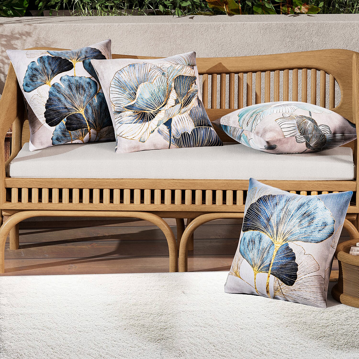 Homesmart Pack of 4 Outdoor Water Resistant Cushion Covers (Size 45 cm) - Peacock Green