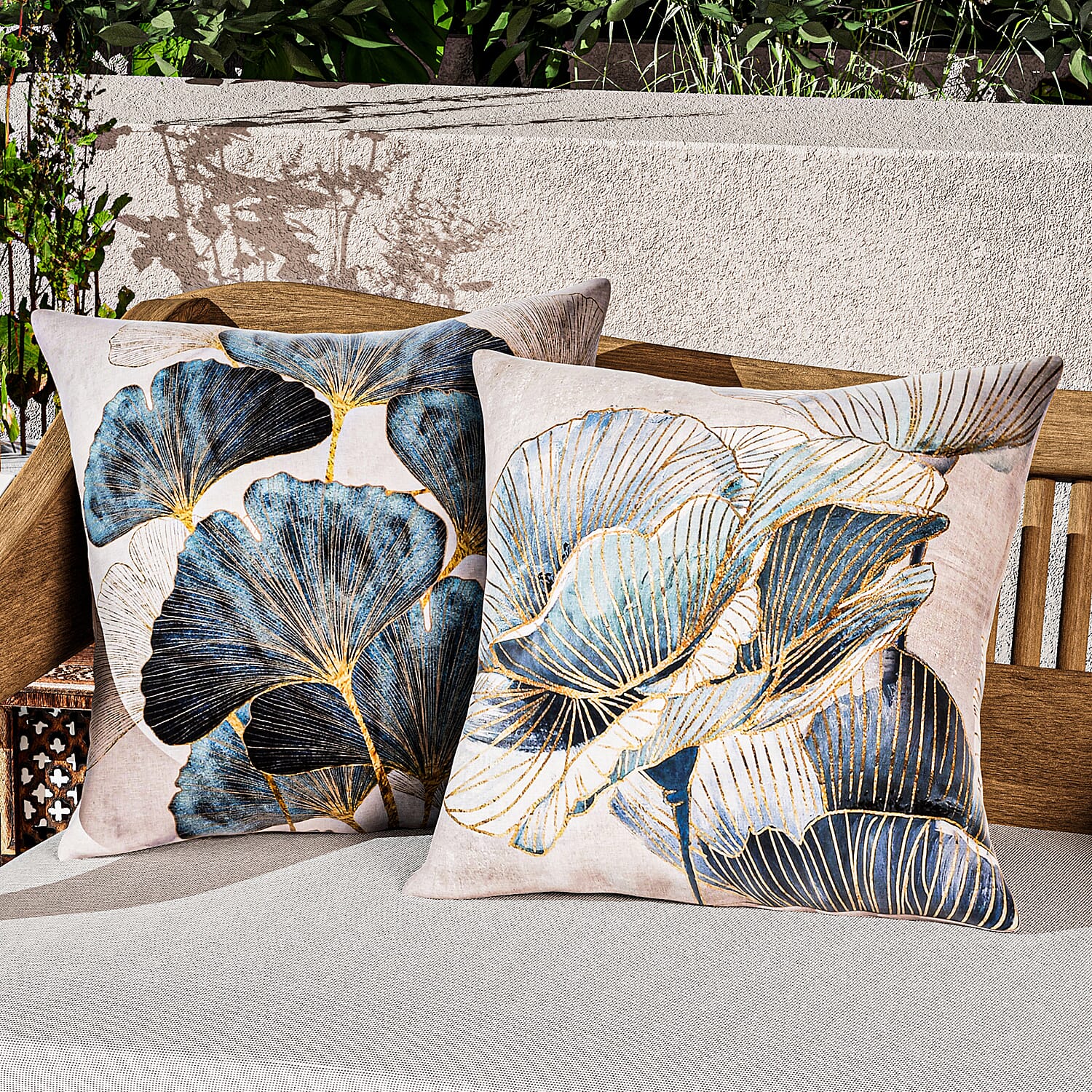 Homesmart Pack of 4 Outdoor Water Resistant Cushion Covers (Size 45 cm) - Peacock Green