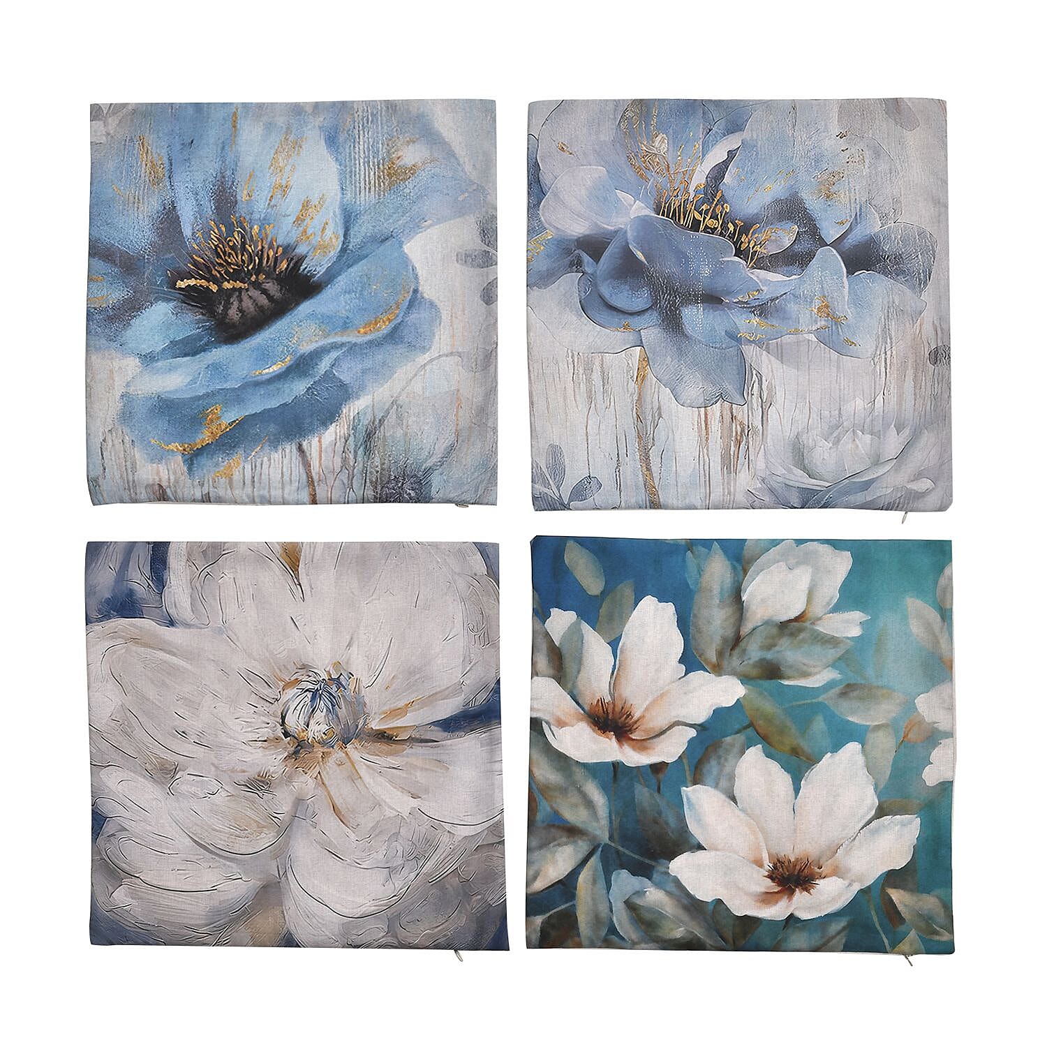 Homesmart Pack of 4 Outdoor Water Resistant Cushion Covers (Size 45 cm) - Blue