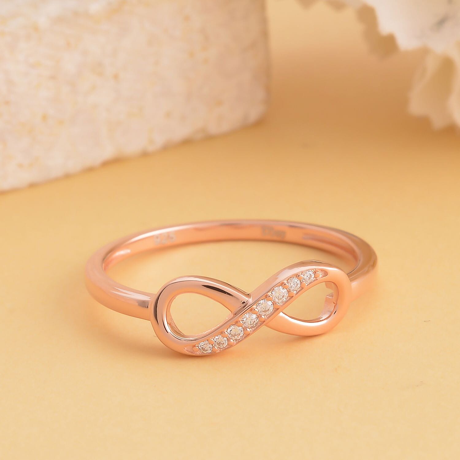 Simulated Diamond Infinity Ring in Sterling Silver