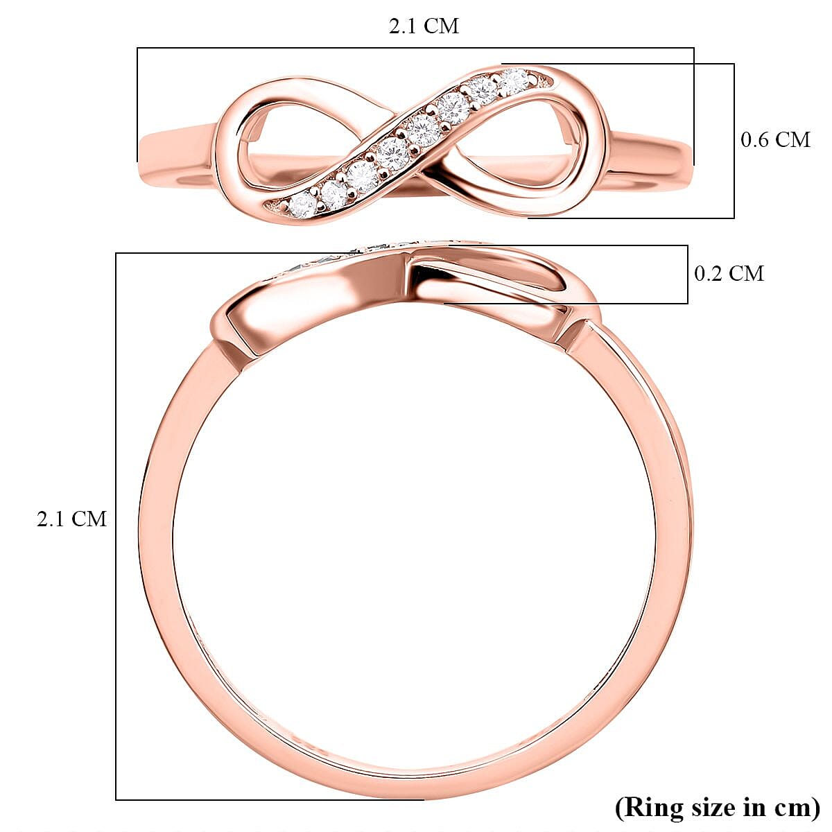 Simulated Diamond Infinity Ring in Sterling Silver