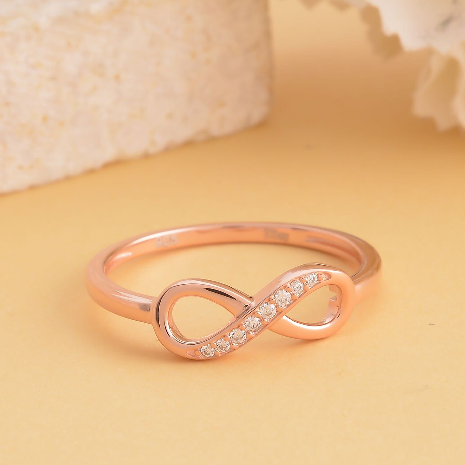 Simulated Diamond Infinity Ring in Sterling Silver