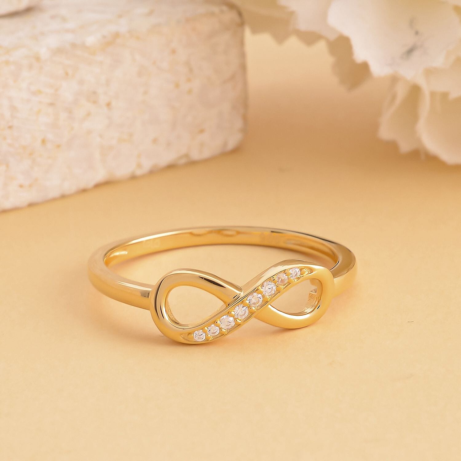 Simulated Diamond Infinity Ring in Sterling Silver