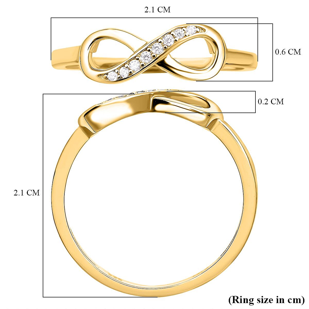 Simulated Diamond Infinity Ring in Sterling Silver