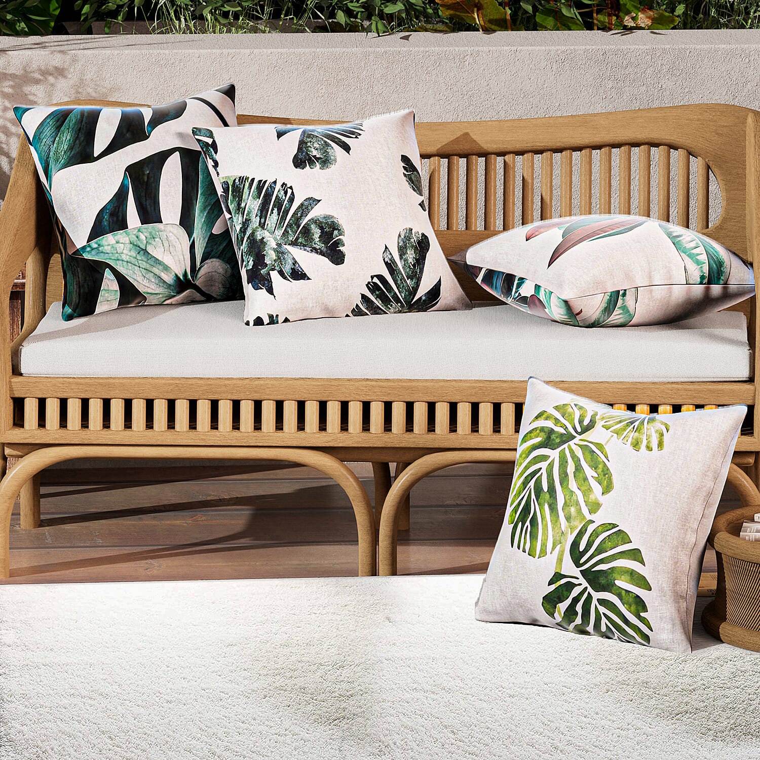 Homesmart Pack of 4 Outdoor Water Resistant Cushion Covers (Size 45 cm) - Green