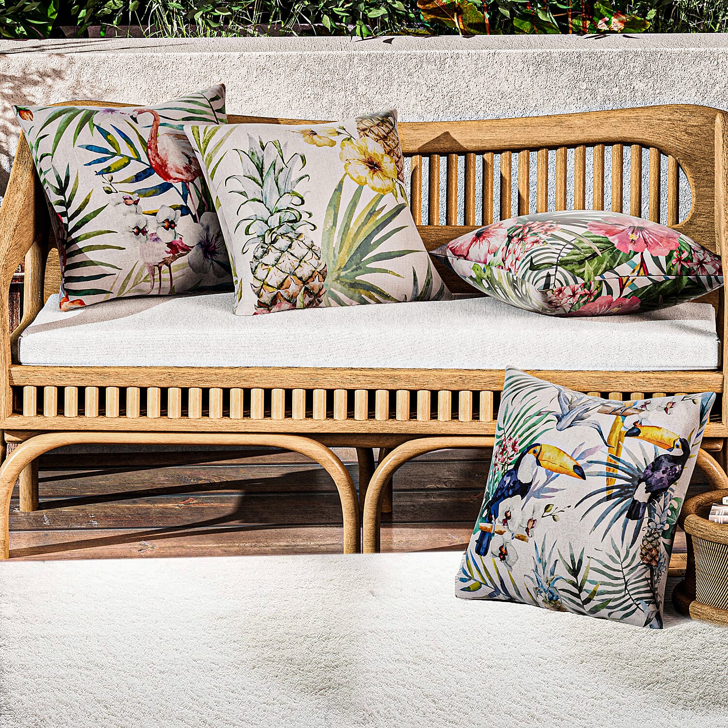 Homesmart Pack of 4 Outdoor Water Resistant Cushion Covers (Size 45 cm) - Forest Green