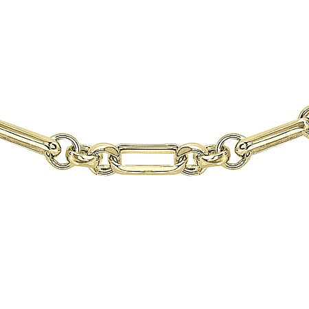 9K Yellow Gold 3.5mm Diamond Cut Figaro Belcher Chain 24 Inch