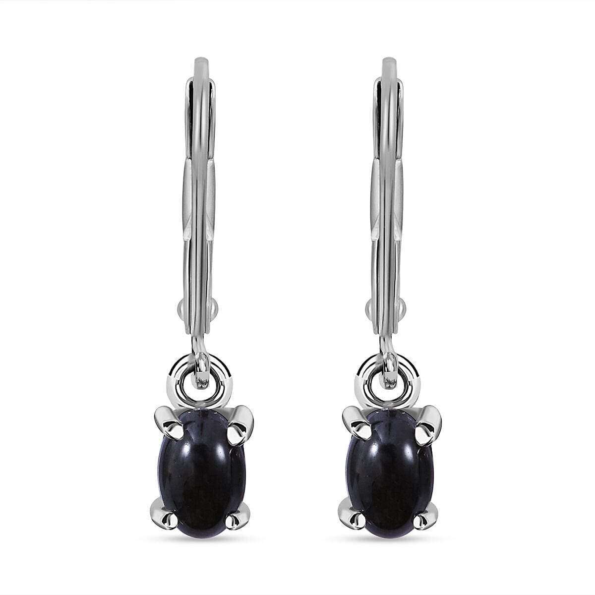 Scapolite Cats Eye Dangle Solitaire Earrings in Sterling Silver