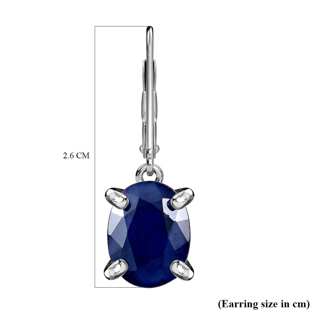 Blue Sapphire Dangle Earrings in Sterling Silver 4.50 Ct.