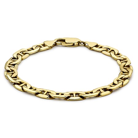 9K Yellow Gold Rambo Style Bracelet 8 Inch
