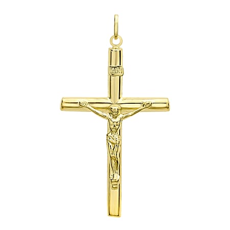 9K Yellow Gold 29mm x 48mm Crucifix Cross Pendant