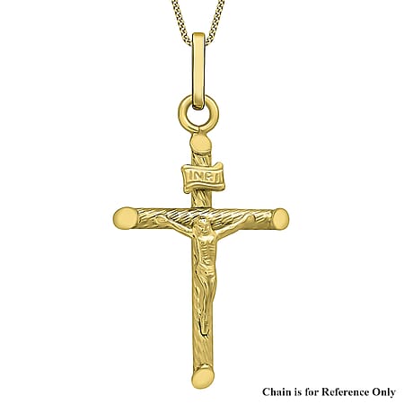 9K Yellow Gold 17mm x 33mm Crucifix Pendant