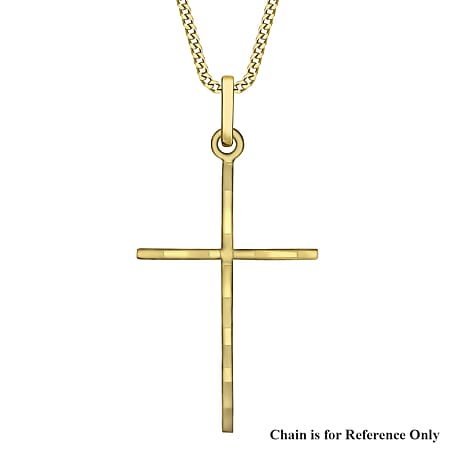 9K Yellow Gold 20mm x 40mm Fancy Cross Pendant