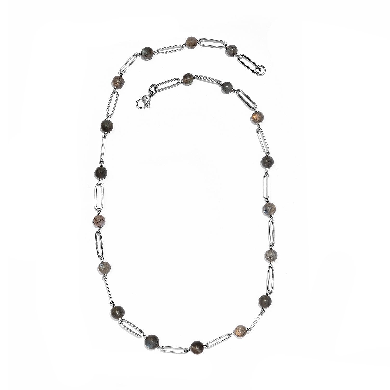 Labradorite NecklaceE (Size - 20) Stainless Steel 55.00 ct 55.000 Ct.