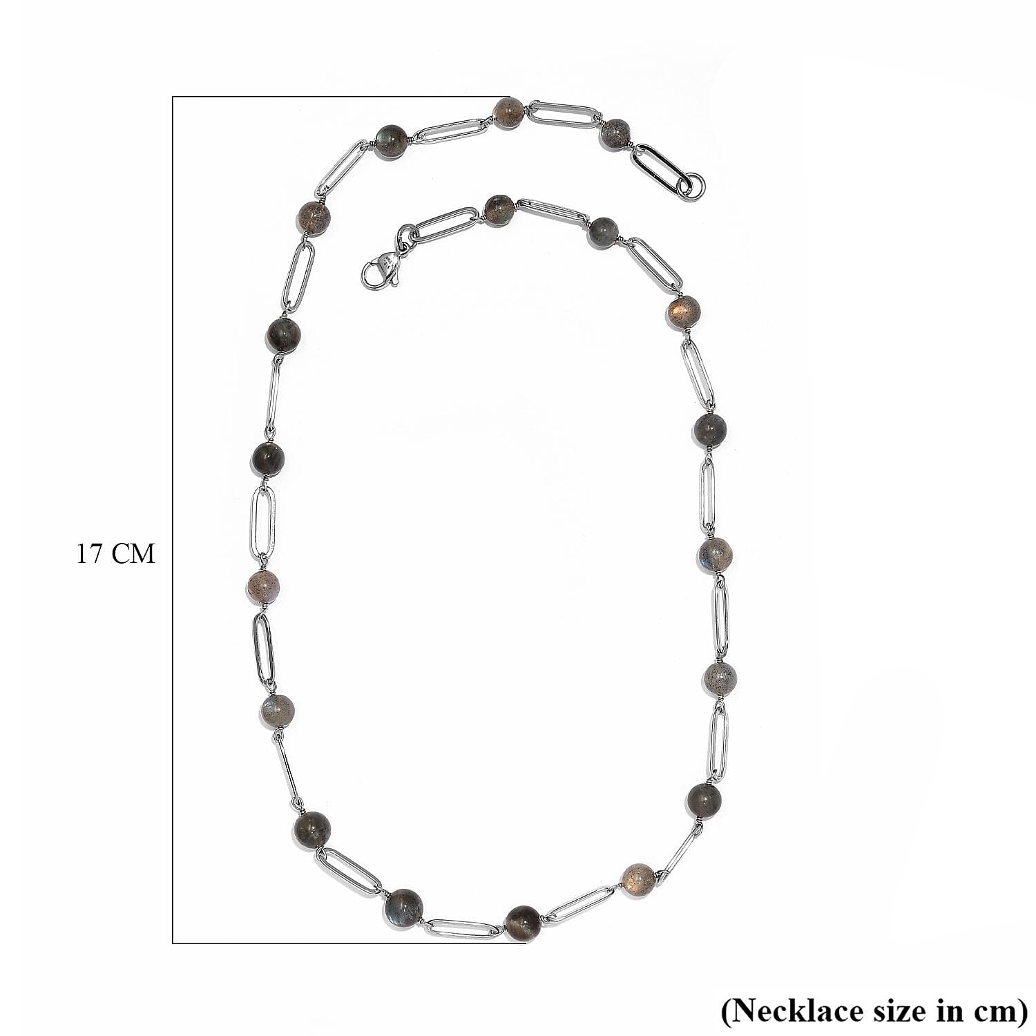 Labradorite NecklaceE (Size - 20) Stainless Steel 55.00 ct 55.000 Ct.