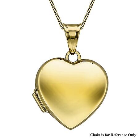 9K Yellow Gold 15.5mm x 22.5mm Polished Heart Locket