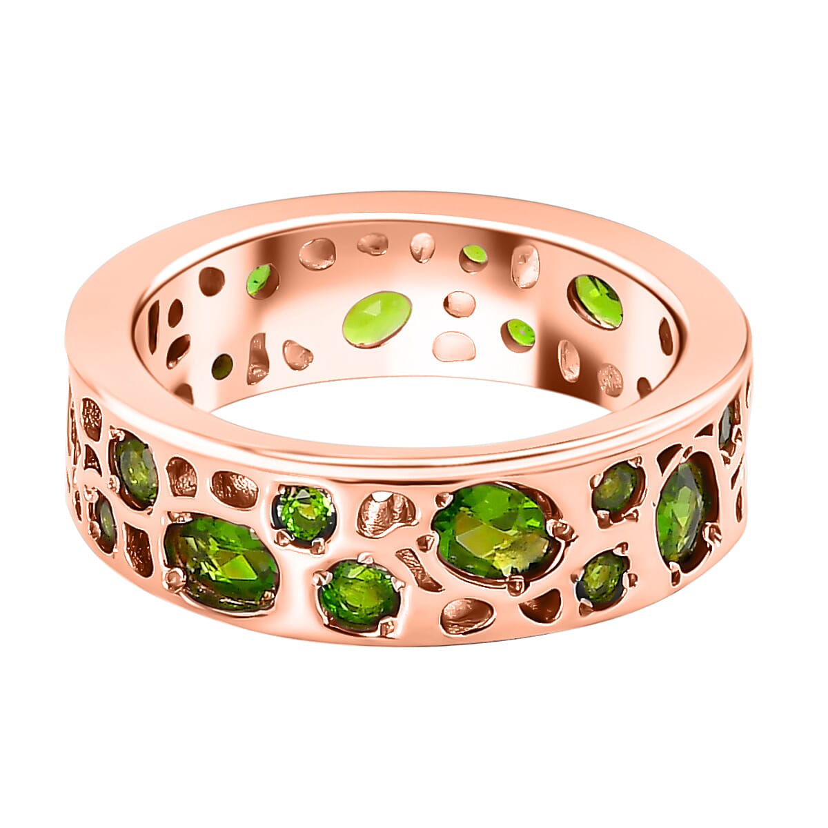 RACHEL GALLEY - Natural Chrome Diopside Ring in 18K Vermeil Rose Gold Plated Sterling Silver 1.98 Ct.
