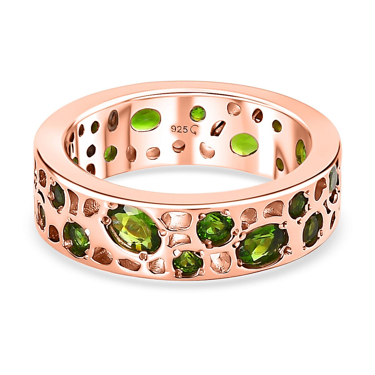 RACHEL GALLEY - Natural Chrome Diopside Ring in 18K Vermeil Rose Gold Plated Sterling Silver 1.98 Ct.