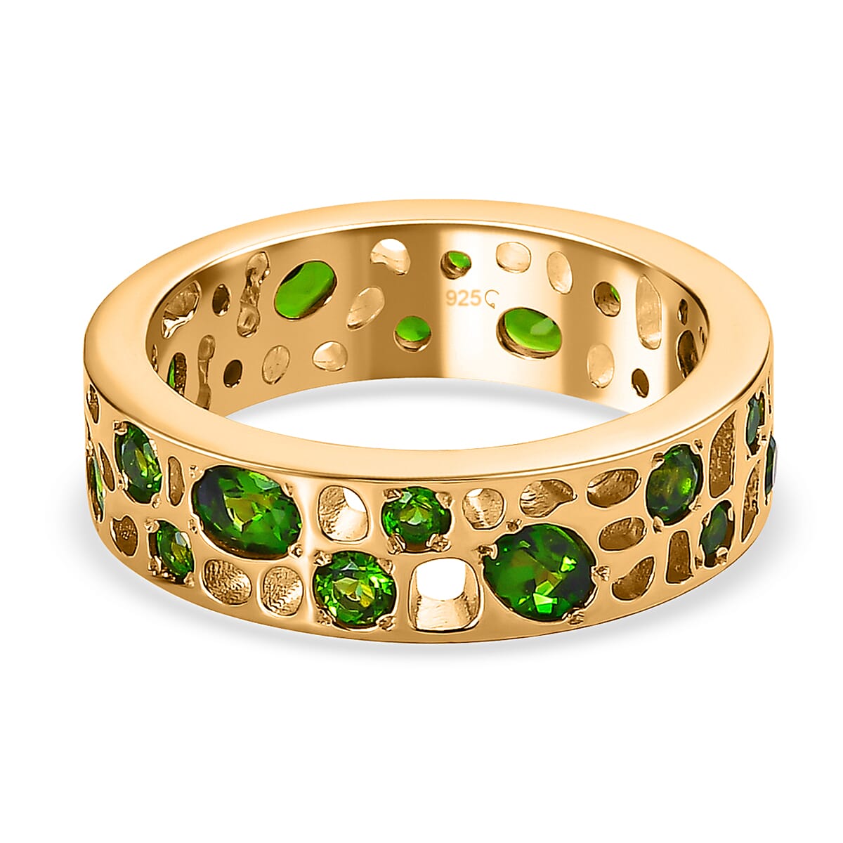 RACHEL GALLEY - Natural Chrome Diopside Ring in 18K Vermeil Yellow Gold Plated Sterling Silver 1.98 Ct.
