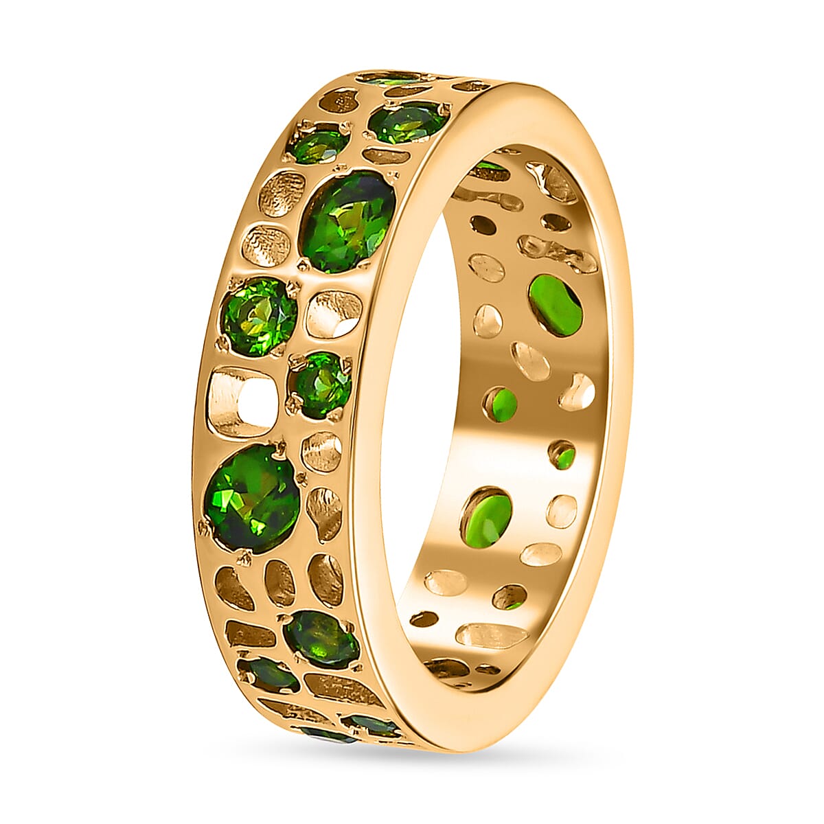 RACHEL GALLEY - Natural Chrome Diopside Ring in 18K Vermeil Yellow Gold Plated Sterling Silver 1.98 Ct.