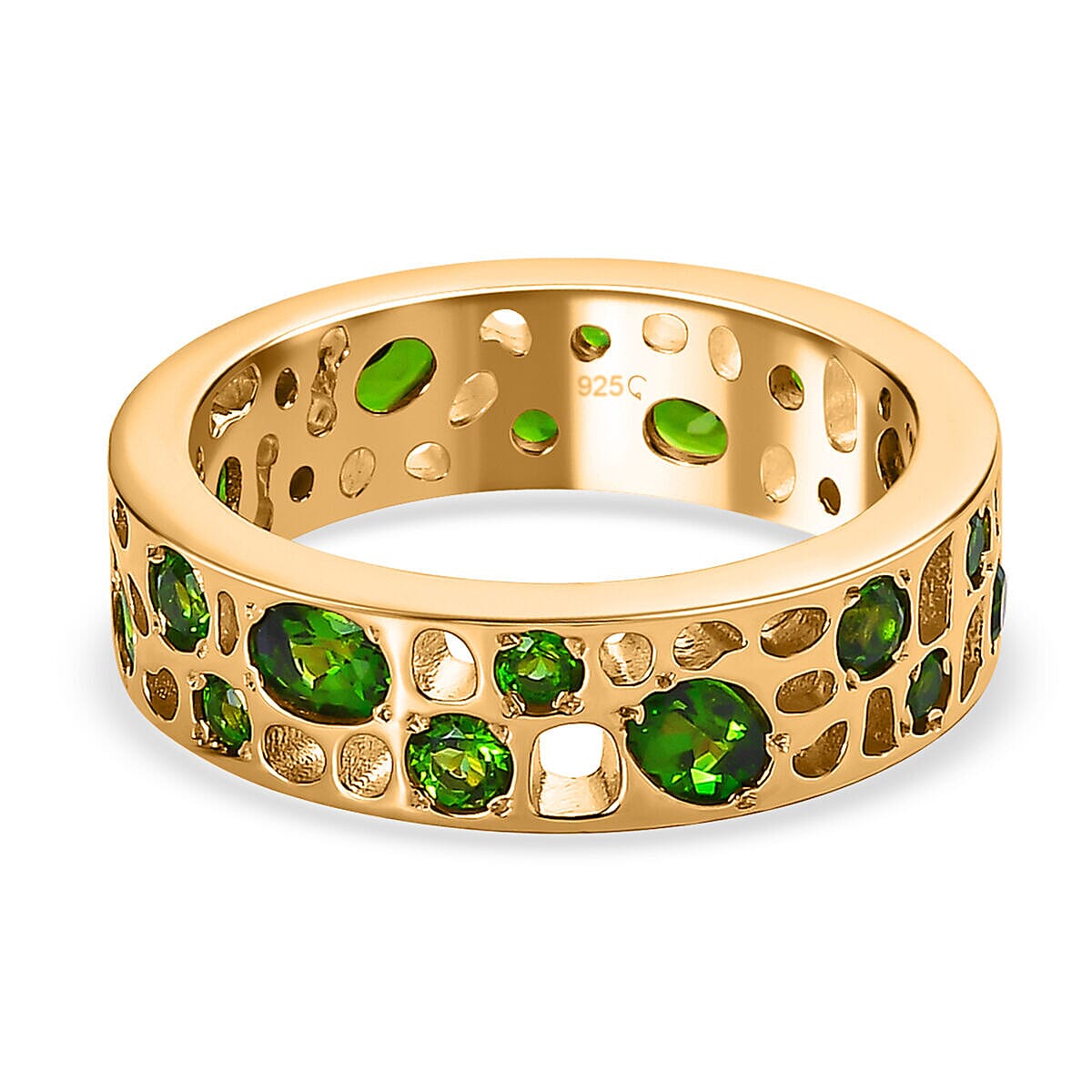 RACHEL GALLEY - Natural Chrome Diopside Ring in 18K Vermeil Yellow Gold Plated Sterling Silver 1.98 Ct.