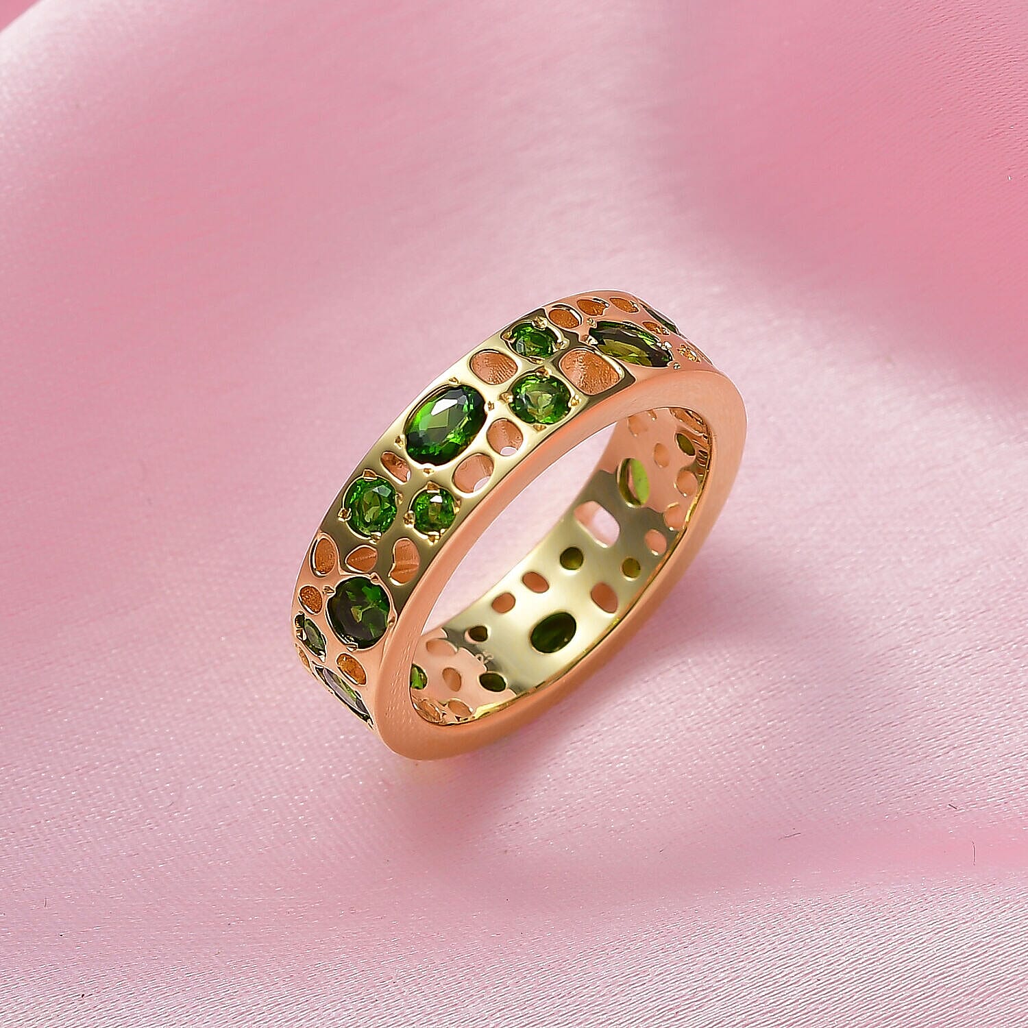 RACHEL GALLEY - Natural Chrome Diopside Ring in 18K Vermeil Yellow Gold Plated Sterling Silver 1.98 Ct.