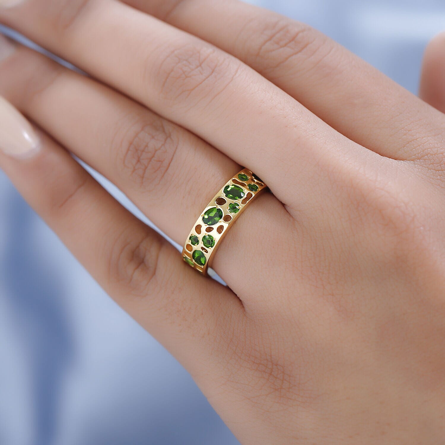 RACHEL GALLEY - Natural Chrome Diopside Ring in 18K Vermeil Yellow Gold Plated Sterling Silver 1.98 Ct.