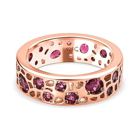RACHEL GALLEY - Rhodolite Garnet Ring in 18K Vermeil Rose Gold Plated Sterling Silver 2.55 Ct,