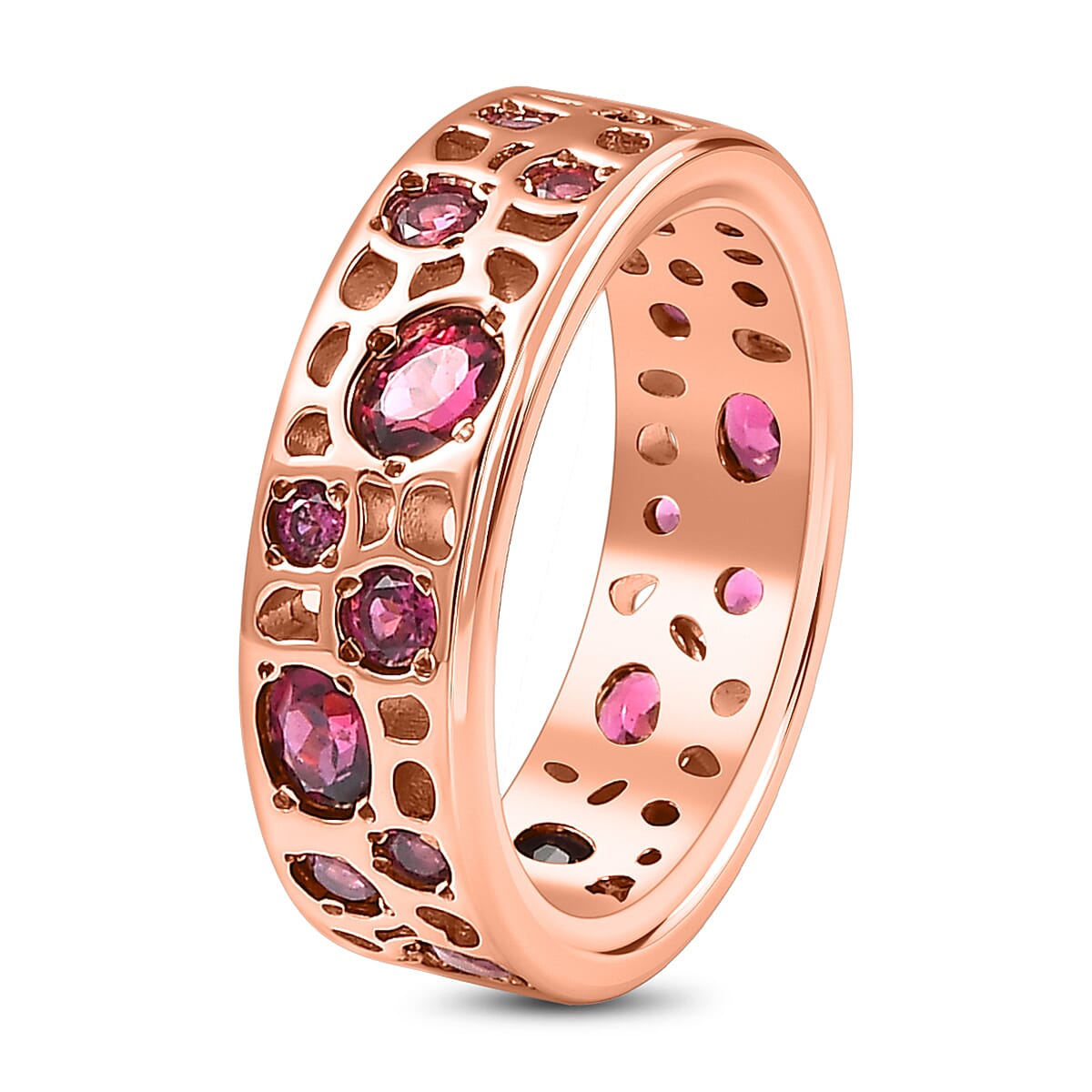 RACHEL GALLEY - Rhodolite Garnet Ring in 18K Vermeil Rose Gold Plated Sterling Silver 2.55 Ct,