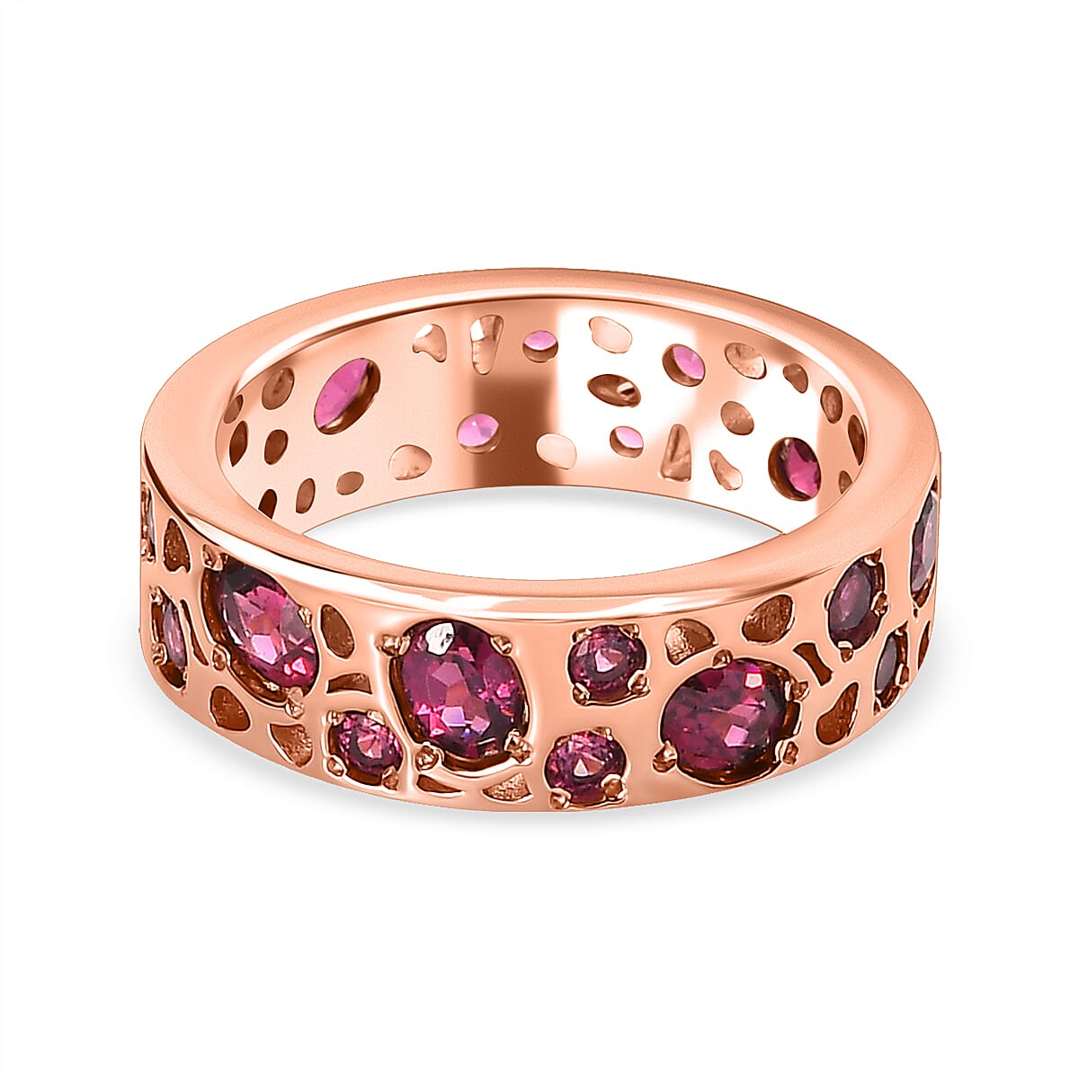 RACHEL GALLEY - Rhodolite Garnet Ring in 18K Vermeil Rose Gold Plated Sterling Silver 2.55 Ct,