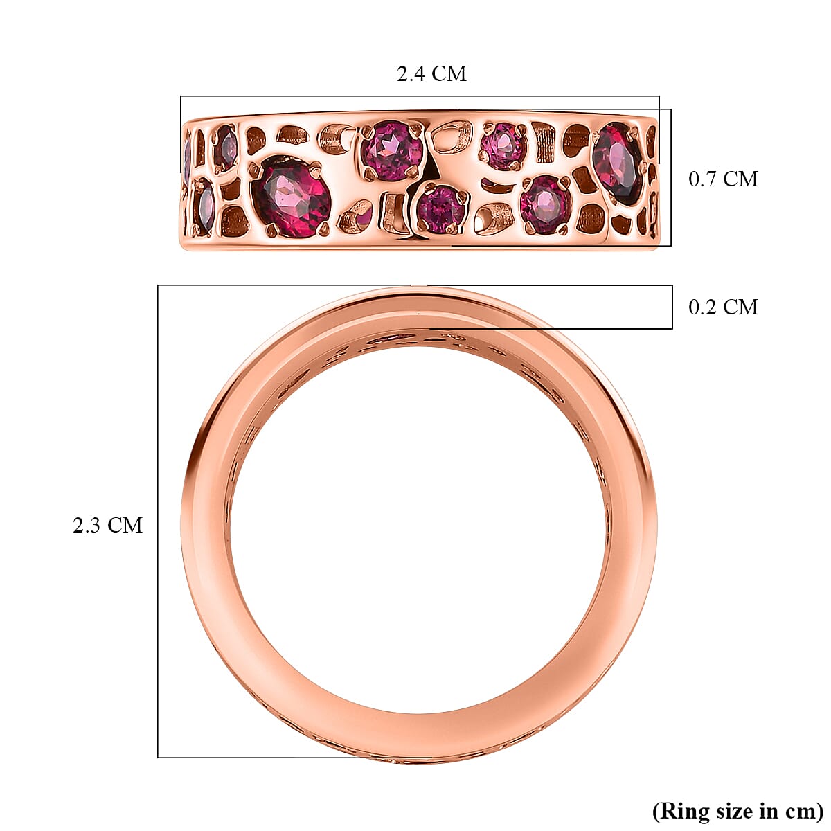 RACHEL GALLEY - Rhodolite Garnet Ring in 18K Vermeil Rose Gold Plated Sterling Silver 2.55 Ct,