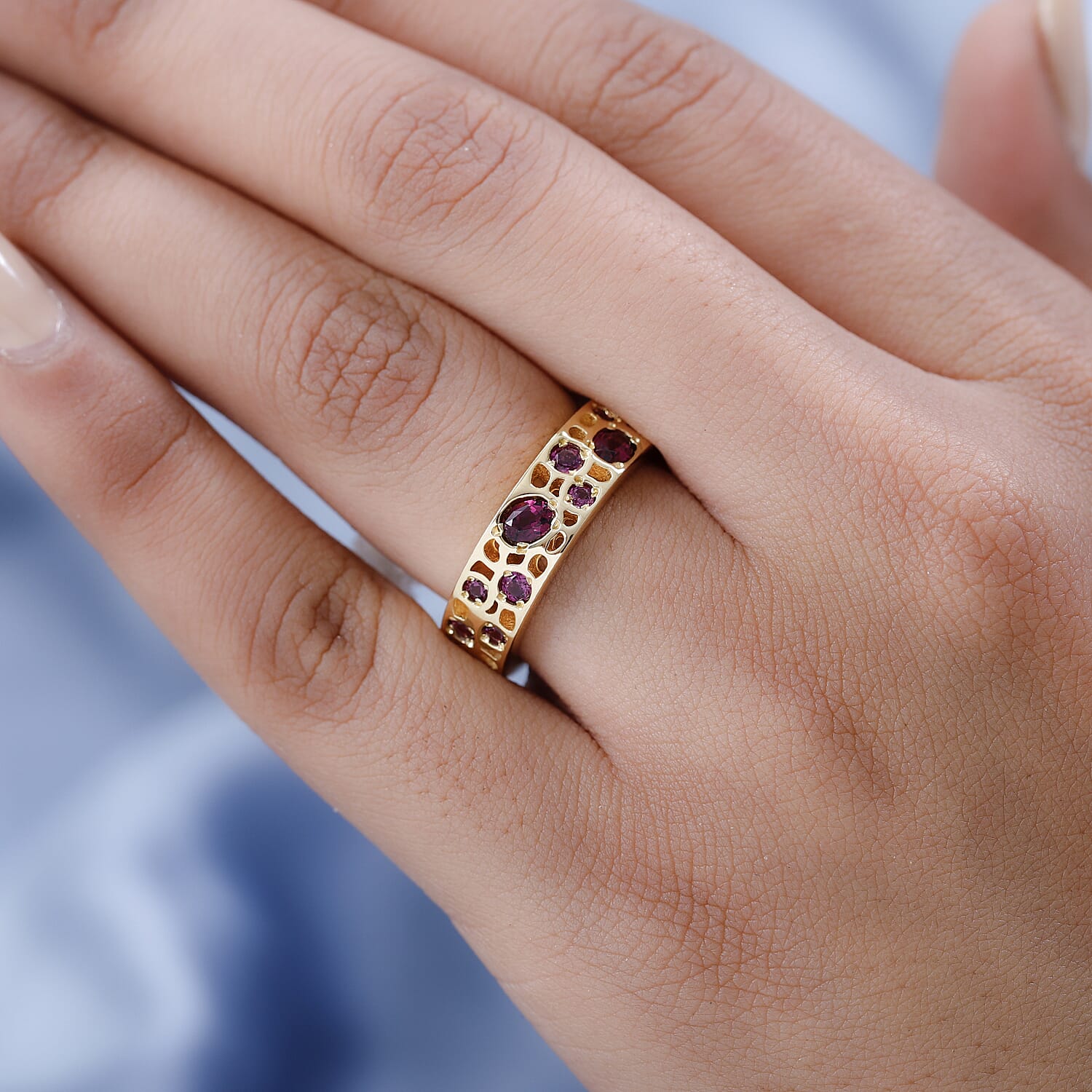 RACHEL GALLEY - Rhodolite Garnet Ring in 18K Vermeil Yellow Gold Plated Sterling Silver 2.55 Ct,