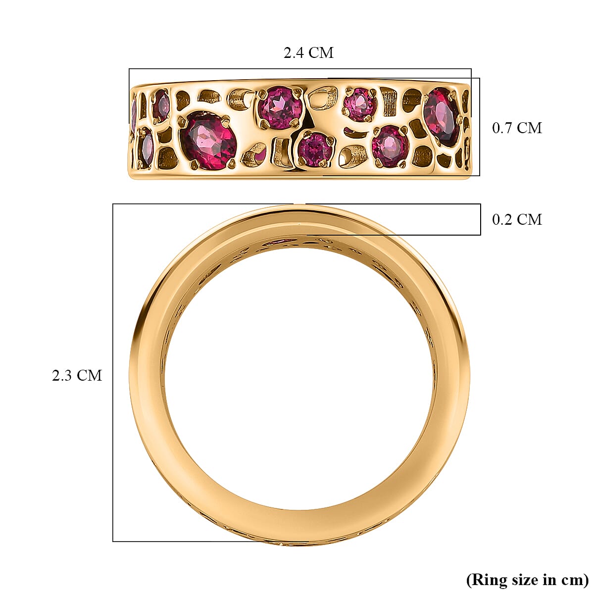 RACHEL GALLEY - Rhodolite Garnet Ring in 18K Vermeil Yellow Gold Plated Sterling Silver 2.55 Ct,