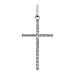 9K White Gold 18mm x 37mm Diamond Cut Slim Cross Pendant
